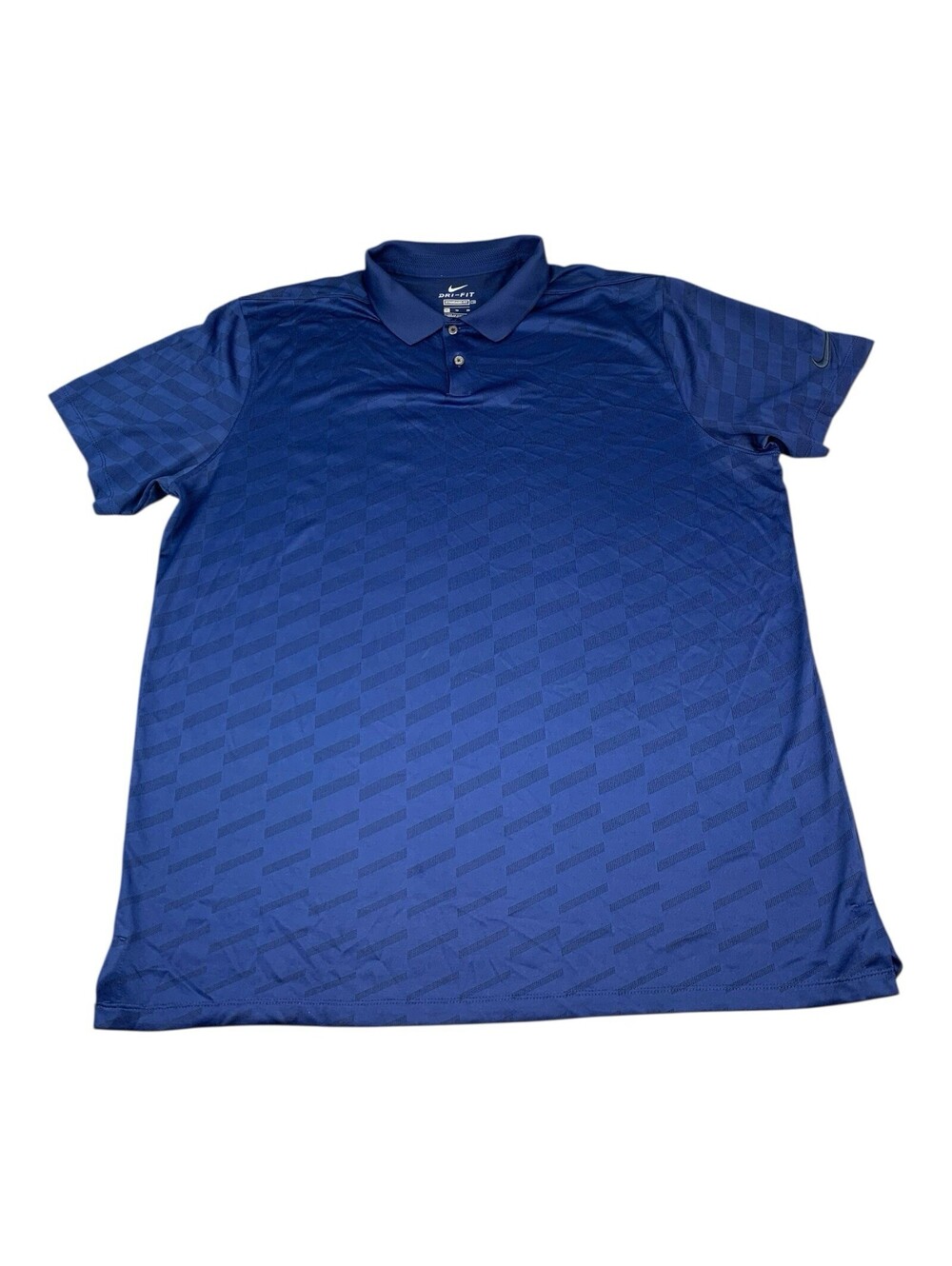 Nike Dri Fit Golf Polo Shirt, Standard Fit, Blue Checkered, Men’s Size XL